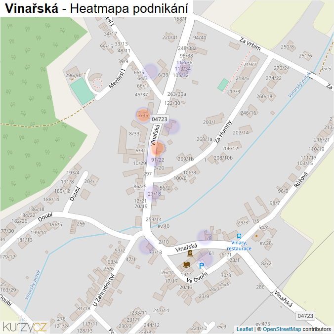 Mapa Vinařská - Firmy v ulici.