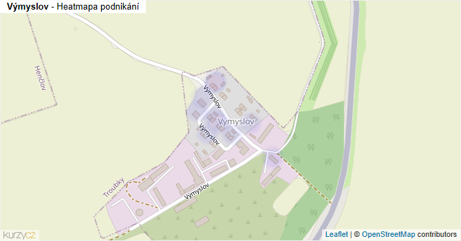 Výmyslov - mapa podnikání