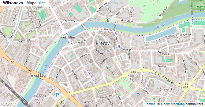 Wilsonova - mapa ulice