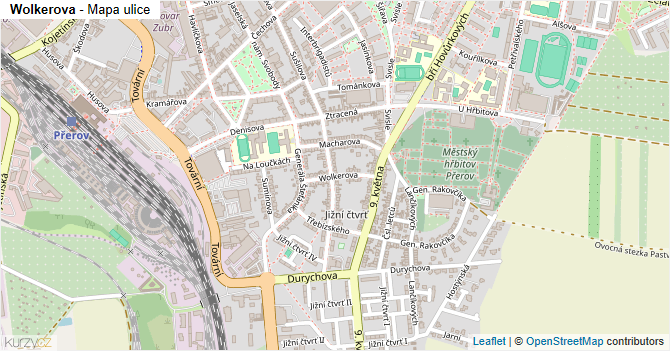 Wolkerova - mapa ulice