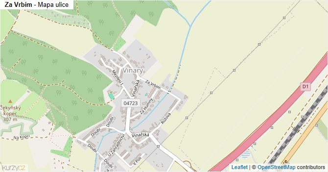 Za Vrbím - mapa ulice
