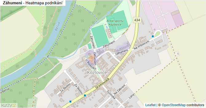 Záhumení - mapa podnikání