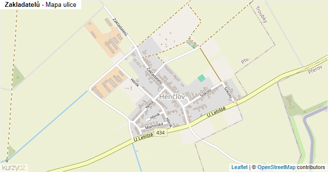 Zakladatelů - mapa ulice