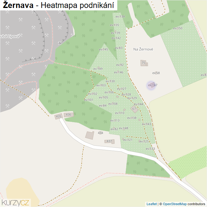 Mapa Žernava - Firmy v ulici.