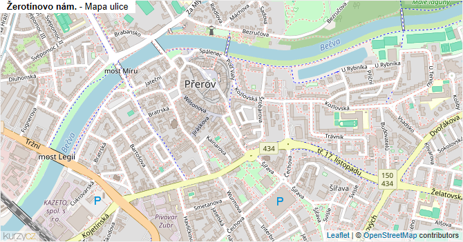Žerotínovo nám. - mapa ulice
