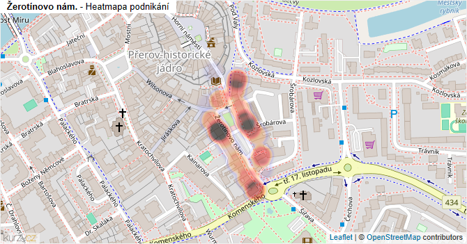 Žerotínovo nám. - mapa podnikání