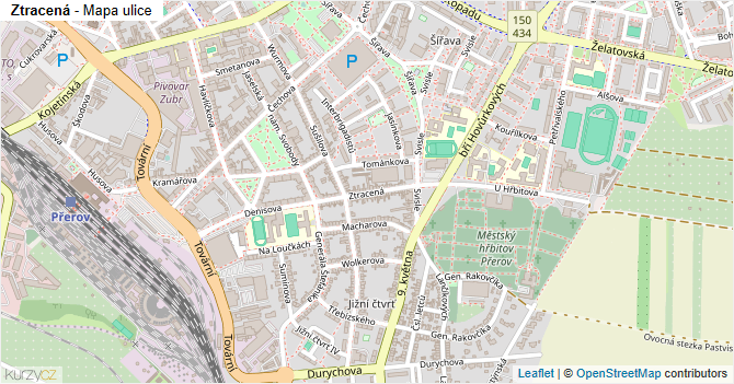 Ztracená - mapa ulice