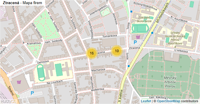 Ztracená - mapa firem