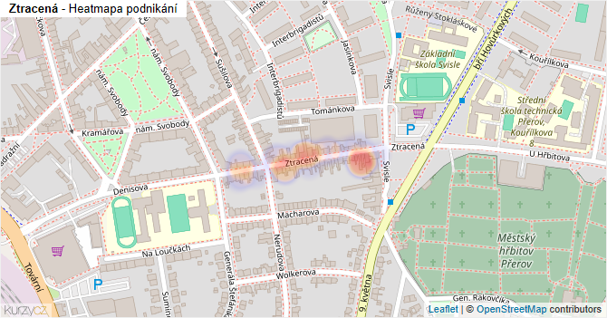 Ztracená - mapa podnikání