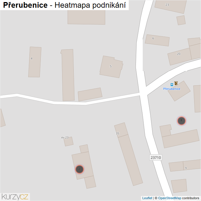 Mapa Přerubenice - Firmy v obci.