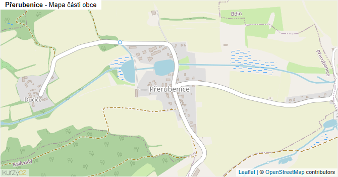 Přerubenice - mapa části obce