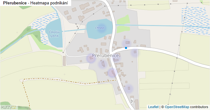 Přerubenice - mapa podnikání