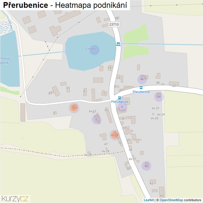 Mapa Přerubenice - Firmy v části obce.