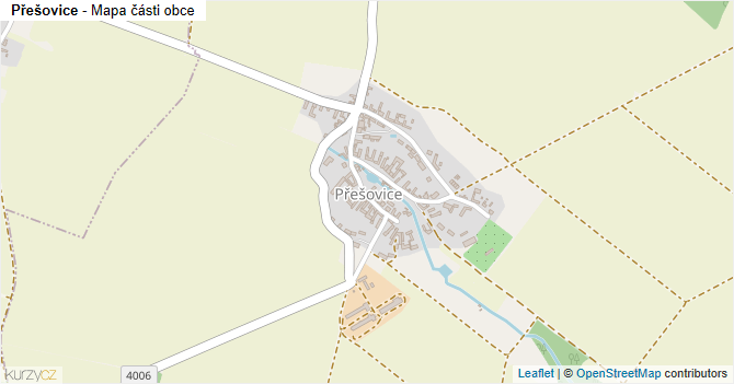 Přešovice - mapa části obce