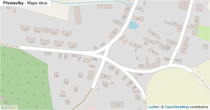 Přestavlky - mapa obce