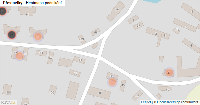 Přestavlky - mapa podnikání