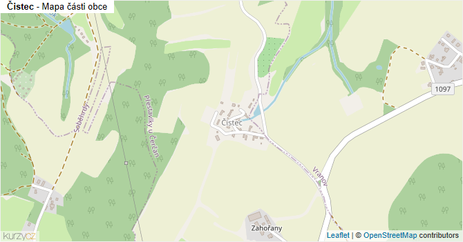 Čistec - mapa části obce