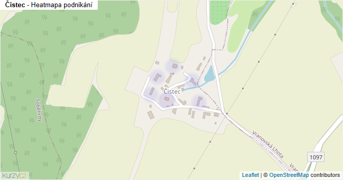 Čistec - mapa podnikání