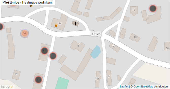 Přeštěnice - mapa podnikání