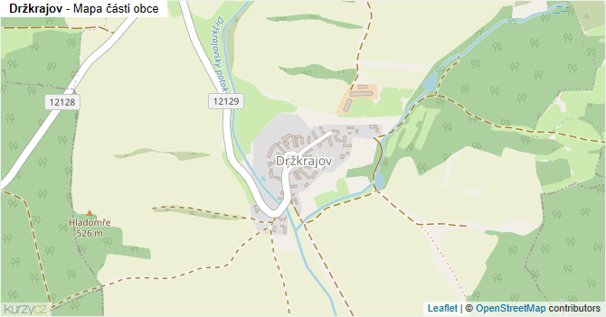 Držkrajov - mapa části obce