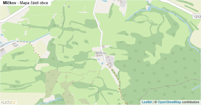 Mlčkov - mapa části obce