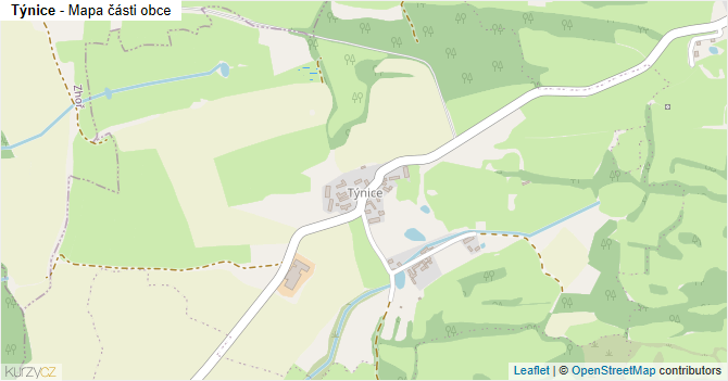 Týnice - mapa části obce