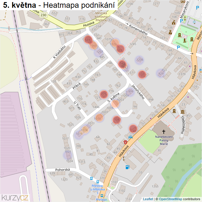 Mapa 5. května - Firmy v ulici.