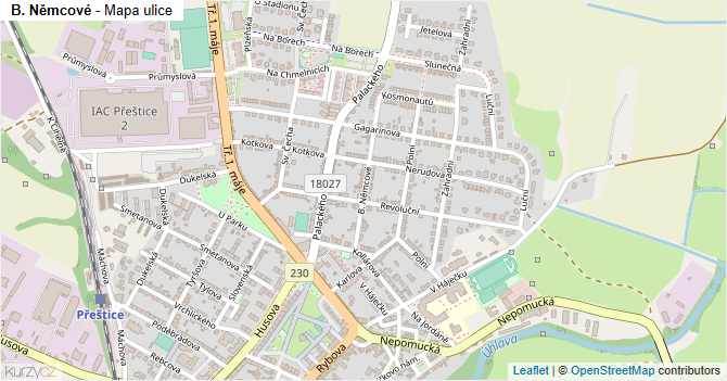 B. Němcové - mapa ulice