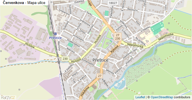 Červenkova - mapa ulice
