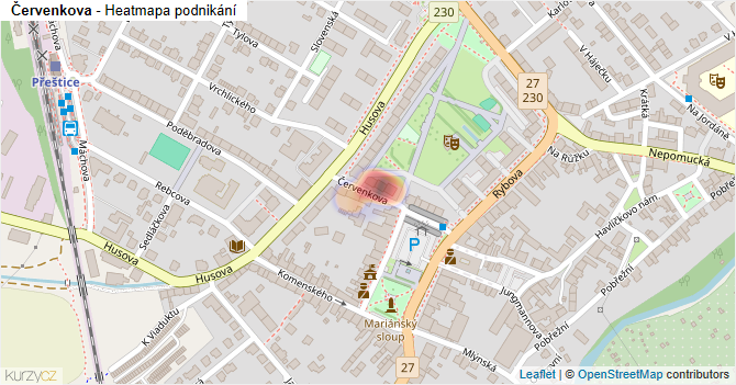 Červenkova - mapa podnikání