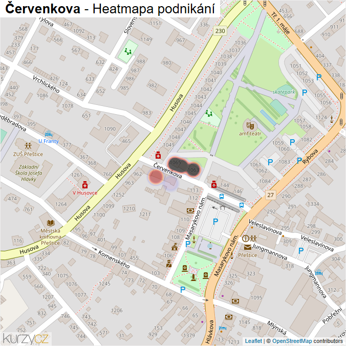 Mapa Červenkova - Firmy v ulici.