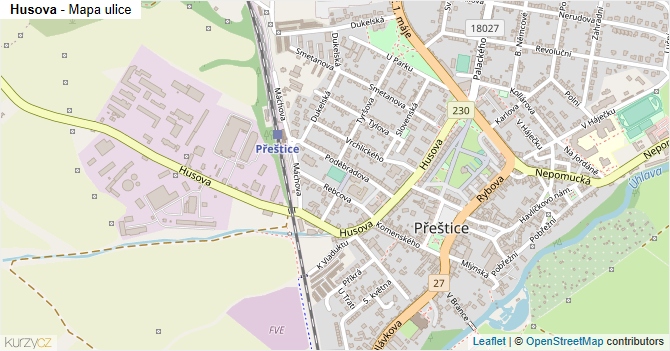 Husova - mapa ulice