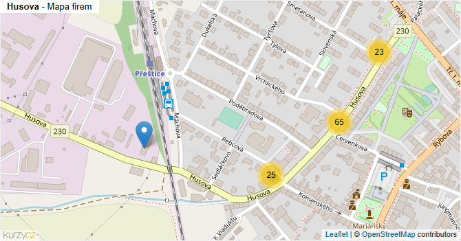 Husova - mapa firem