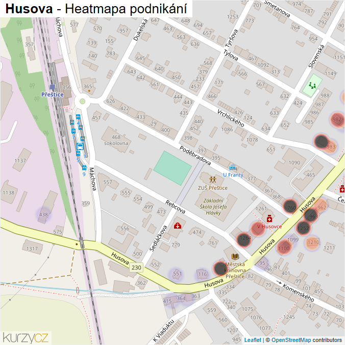 Mapa Husova - Firmy v ulici.
