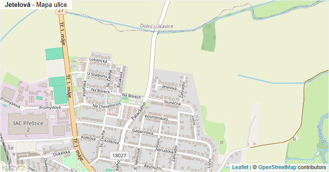 Jetelová - mapa ulice