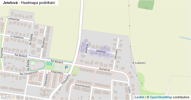 Jetelová - mapa podnikání