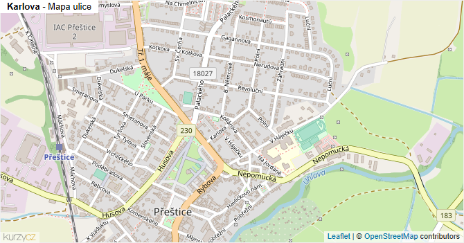 Karlova - mapa ulice