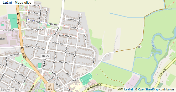 Luční - mapa ulice