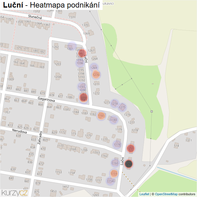Mapa Luční - Firmy v ulici.