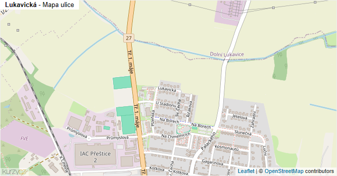 Lukavická - mapa ulice