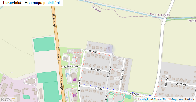 Lukavická - mapa podnikání