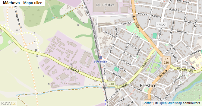 Máchova - mapa ulice