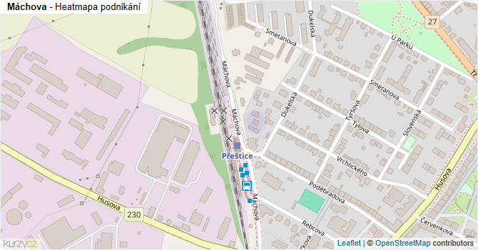 Máchova - mapa podnikání
