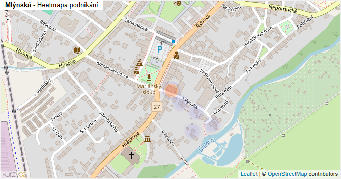 Mlýnská - mapa podnikání