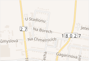 Na Borech v obci Přeštice - mapa ulice