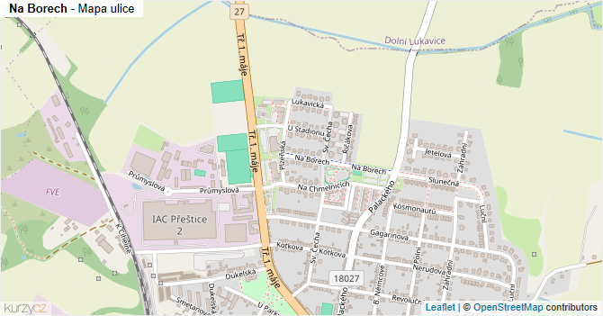 Na Borech - mapa ulice