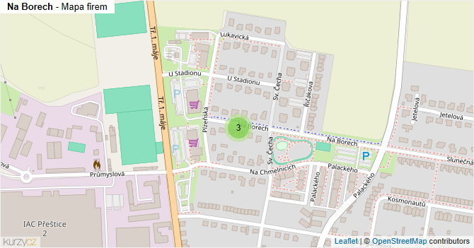 Na Borech - mapa firem