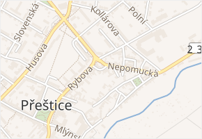 Na Růžku v obci Přeštice - mapa ulice