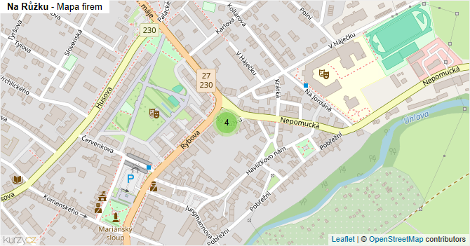 Na Růžku - mapa firem