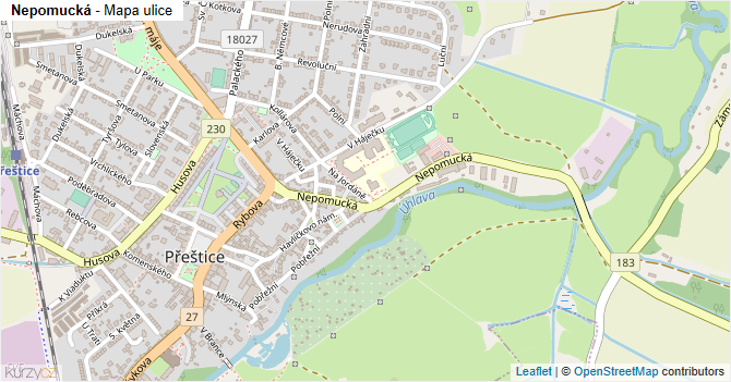 Nepomucká - mapa ulice